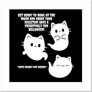 Very Cute Cat Ghost Halloween Gift Posters and Art